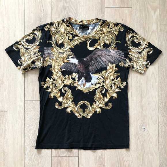 Zara Eagle Print T Shirt in Black Size S - Picture 1 of 9